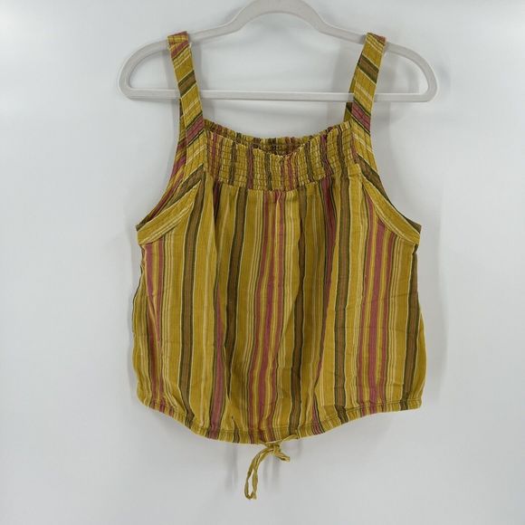 NWT Prana Womens Little Palm Cami Yellow Leapfrog Stripe‎ Size Medium - Picture 1 of 6